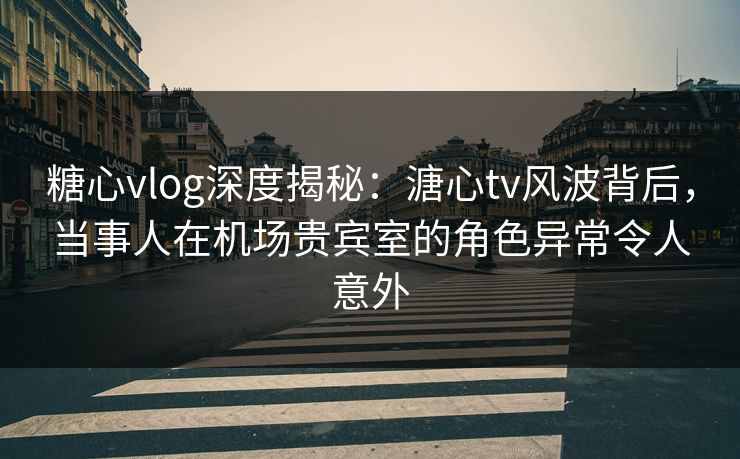 糖心vlog深度揭秘：溏心tv风波背后，当事人在机场贵宾室的角色异常令人意外
