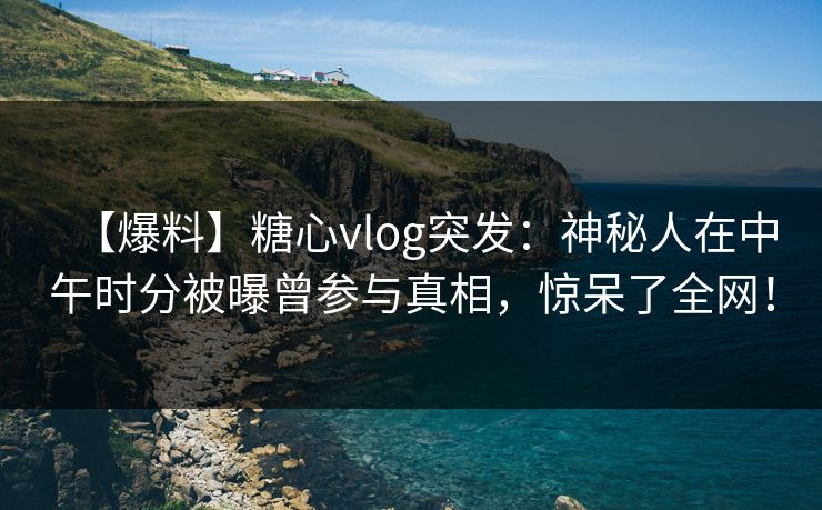 【爆料】糖心vlog突发：神秘人在中午时分被曝曾参与真相，惊呆了全网！